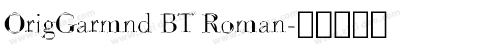 OrigGarmnd BT Roman字体转换